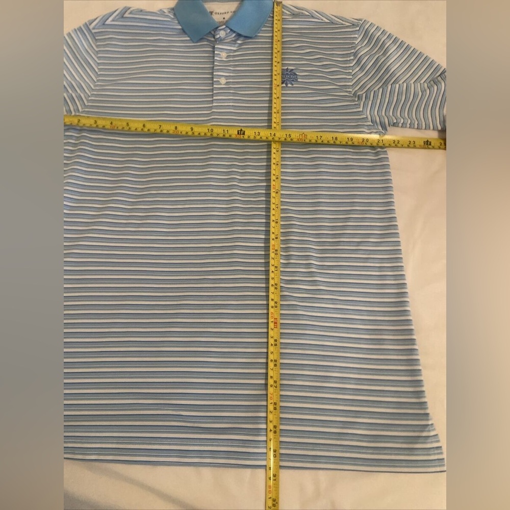 Oxford Golf White/Blue stripe polo. Excellent condition. Medium